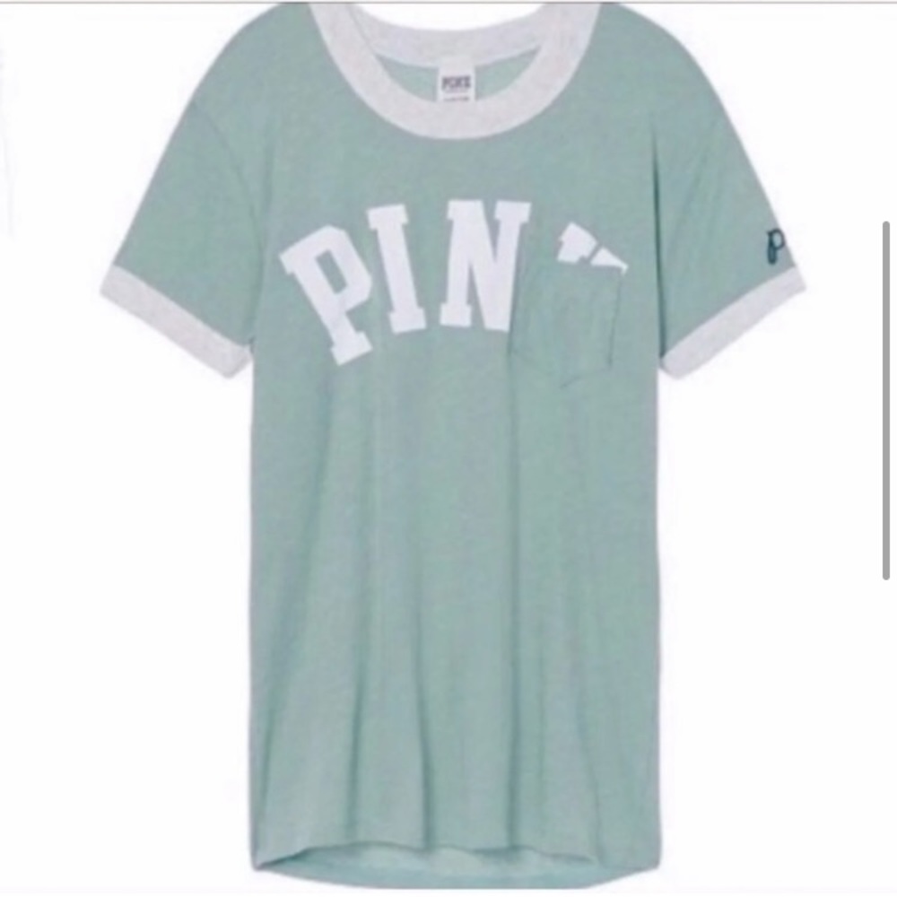 COPY - ❤︎ Victoria Secret PINK Ringer T - Shirt Green